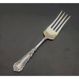 Antique Silverplate Wm ROGERS YALE 1894 Small Meat Serving Fork Mono
